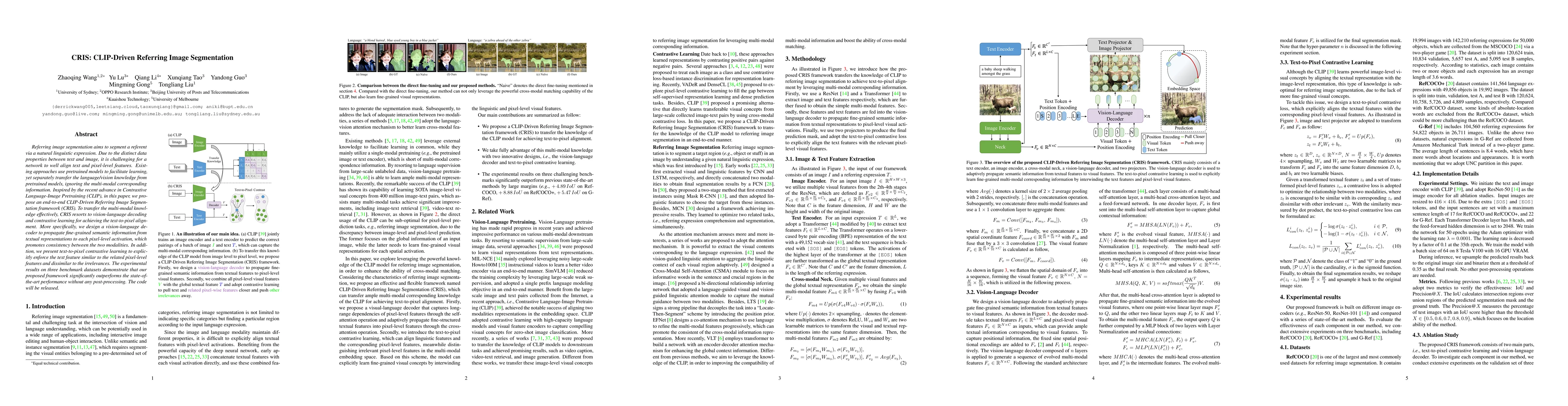 Thumbnail for CRIS: CLIP-Driven Referring Image Segmentation
