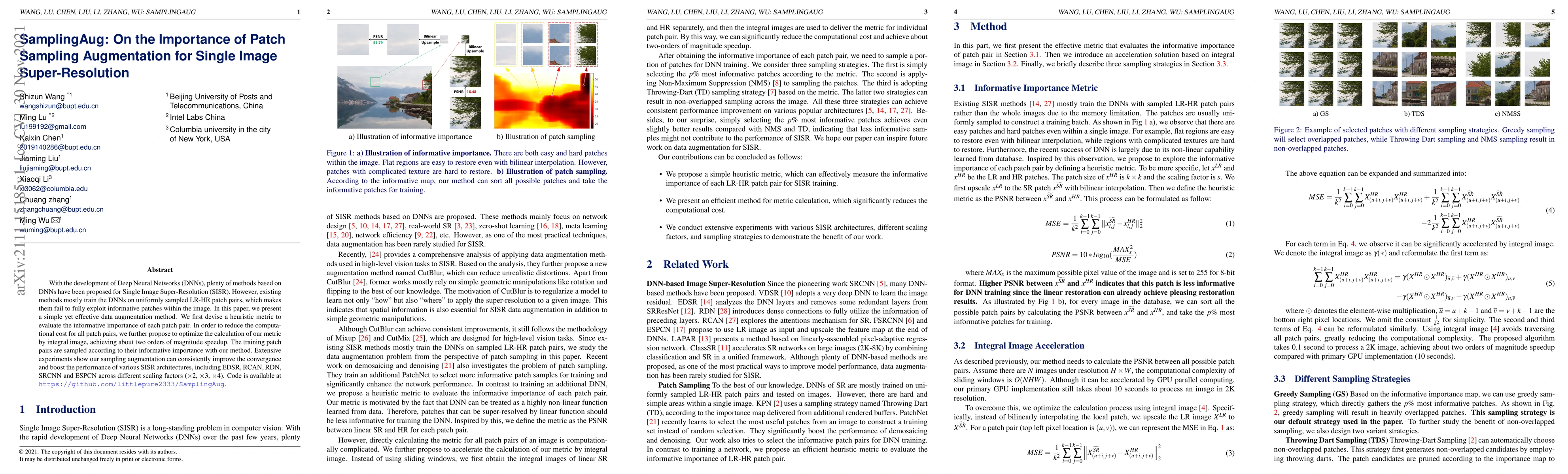 Thumbnail for SamplingAug: On the Importance of Patch Sampling Augmentation for Single
  Image Super-Resolution