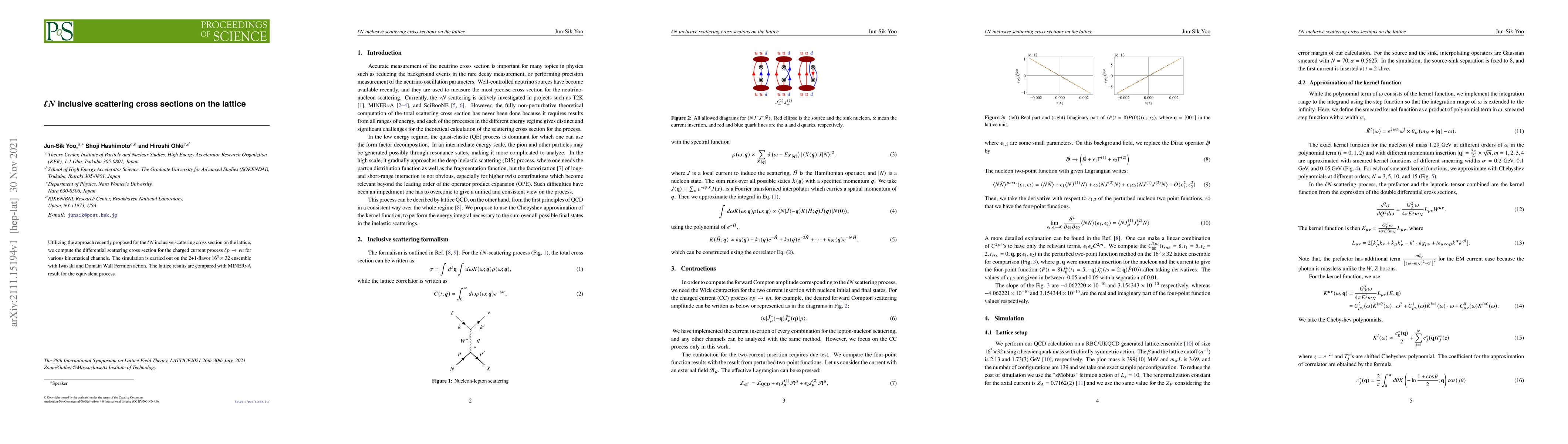 Thumbnail for $\ell N$ inclusive scattering cross sections on the lattice