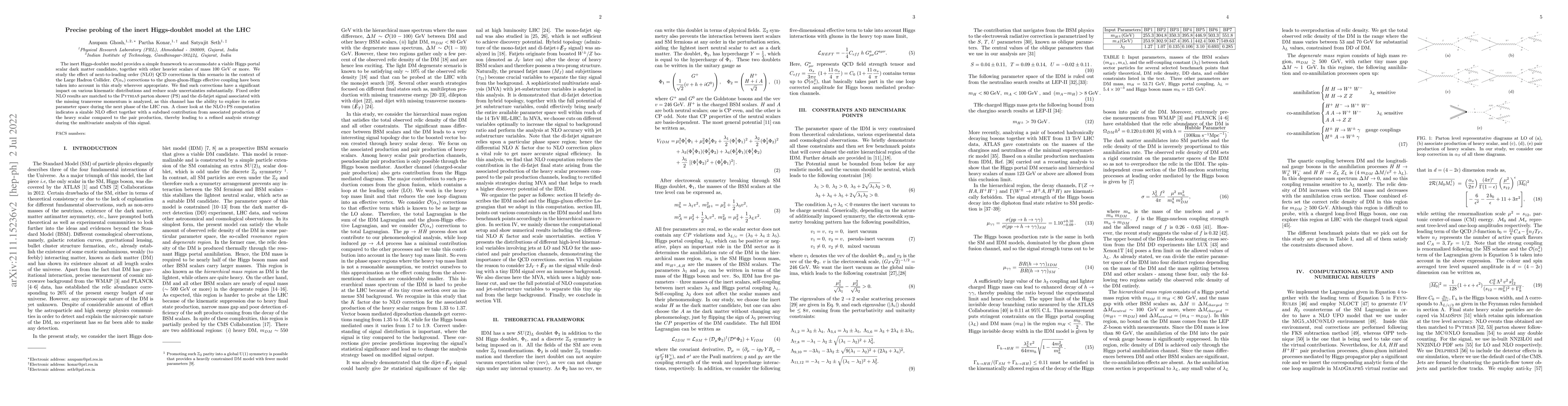 Thumbnail for Precise probing of the inert Higgs-doublet model at the LHC