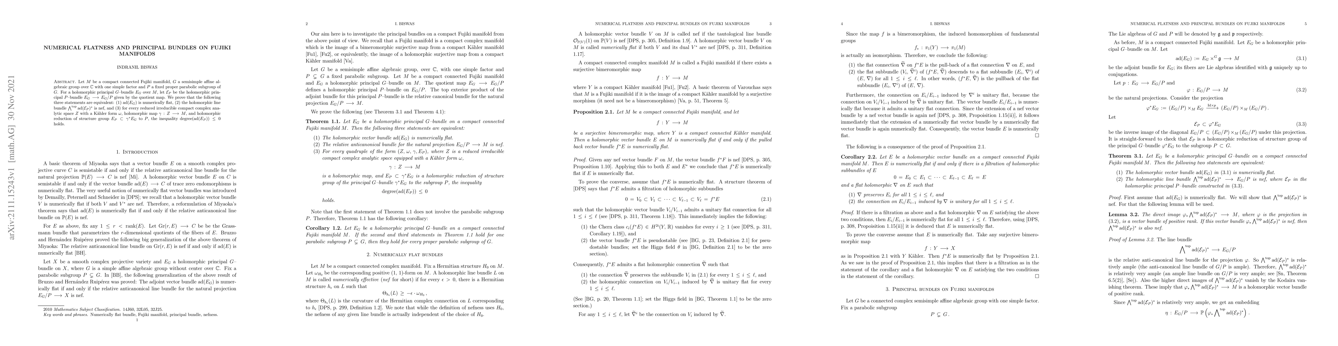 Thumbnail for Numerical flatness and principal bundles on Fujiki manifolds