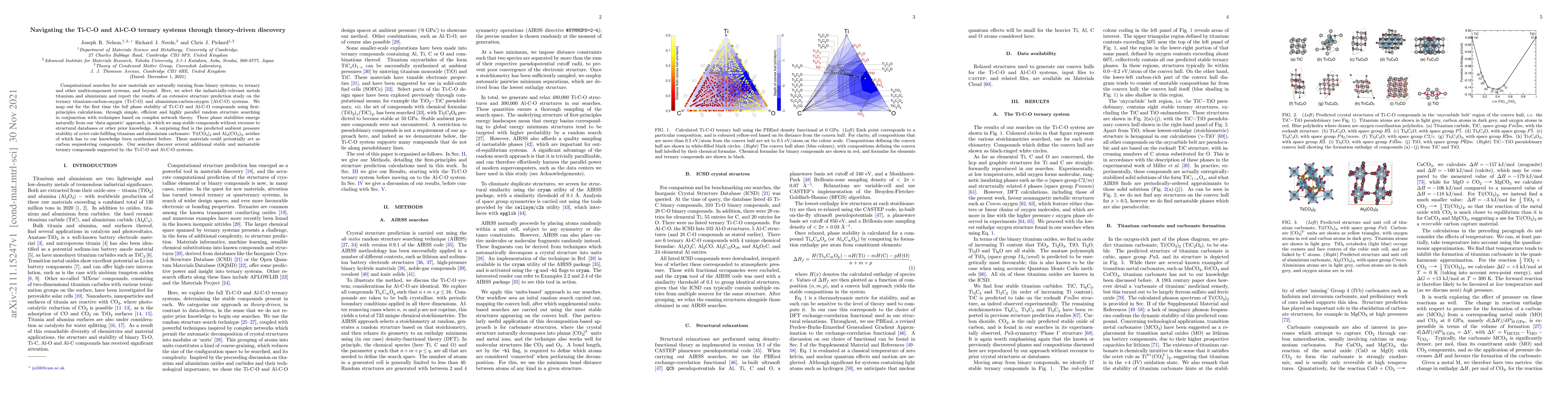 Thumbnail for Navigating the Ti-C-O and Al-C-O ternary systems through theory-driven
  discovery