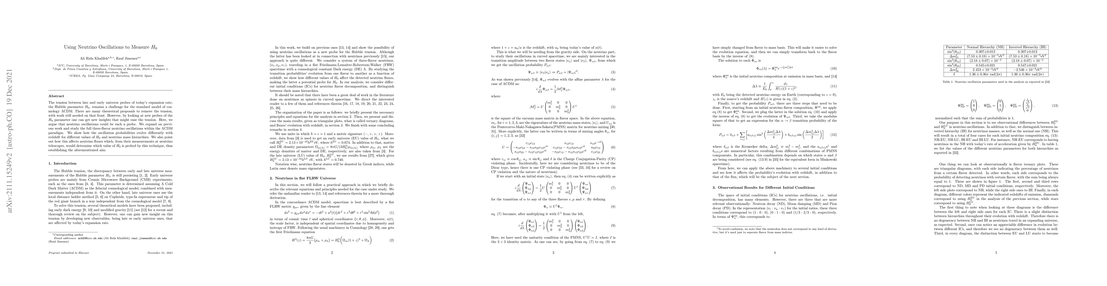 Thumbnail for Using Neutrino Oscillations to Measure $H_0$