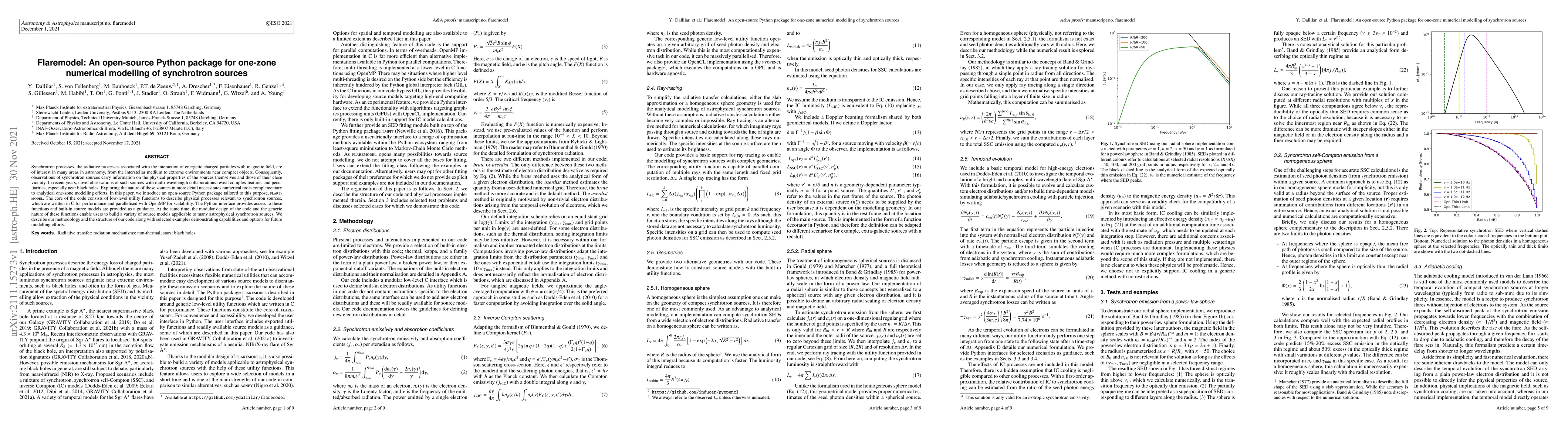 Thumbnail for Flaremodel: An open-source Python package for one-zone numerical
  modelling of synchrotron sources