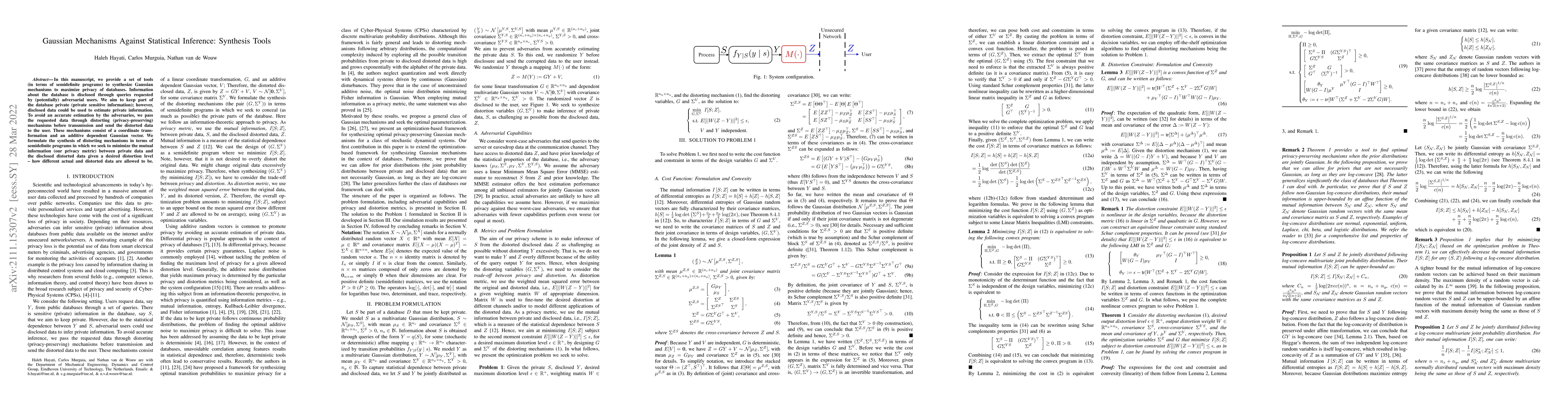 Thumbnail for Gaussian Mechanisms Against Statistical Inference: Synthesis Tools
