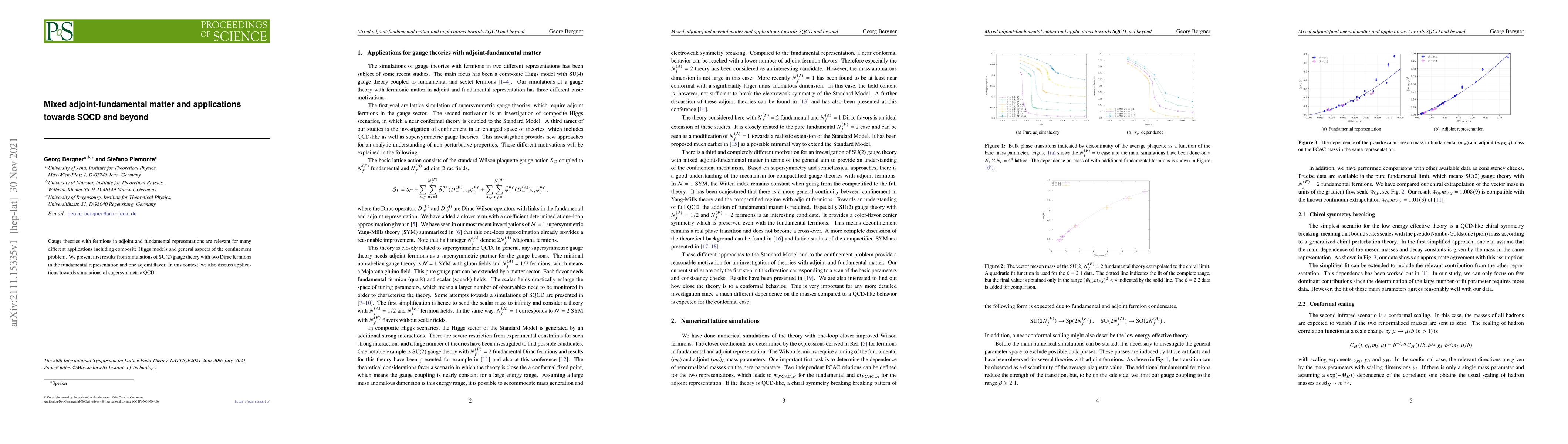 Thumbnail for Mixed adjoint-fundamental matter and applications towards SQCD and
  beyond