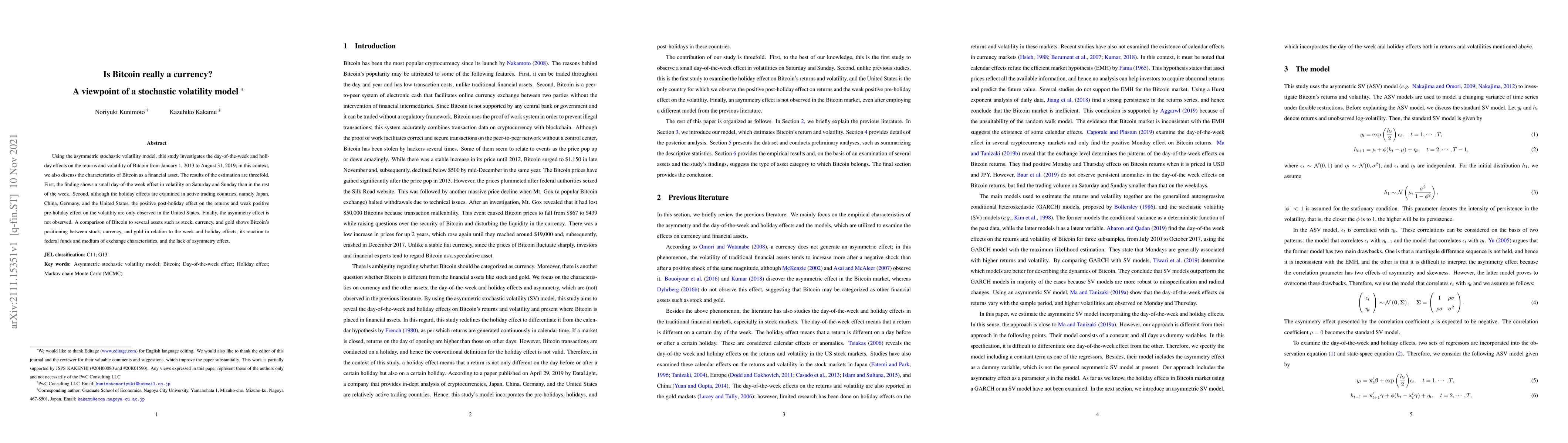 Thumbnail for Is Bitcoin really a currency? A viewpoint of a stochastic volatility
  model