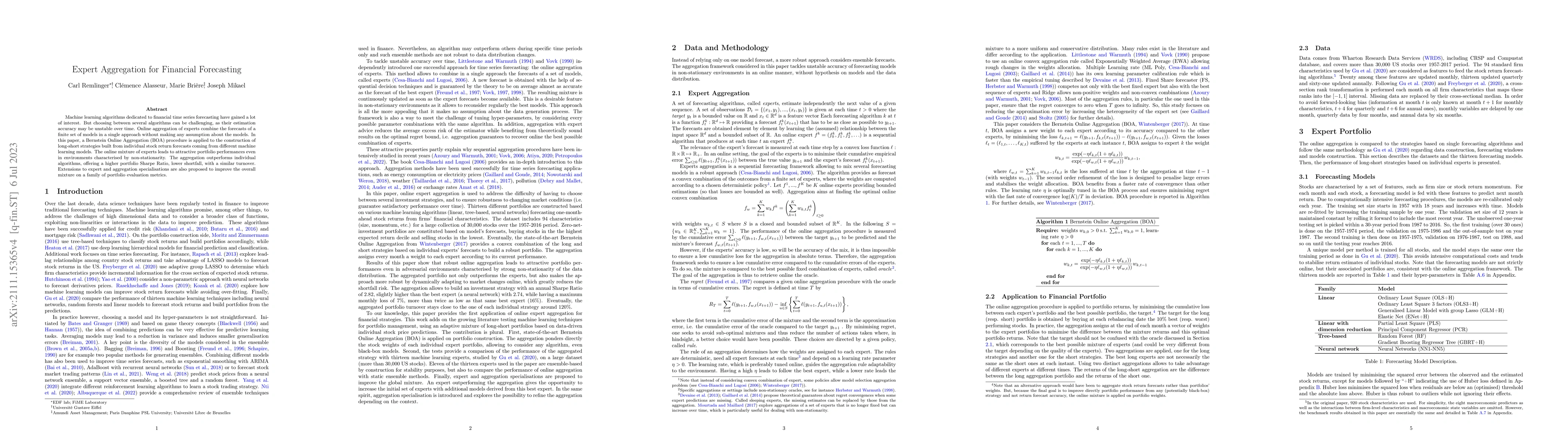 Thumbnail for Expert Aggregation for Financial Forecasting