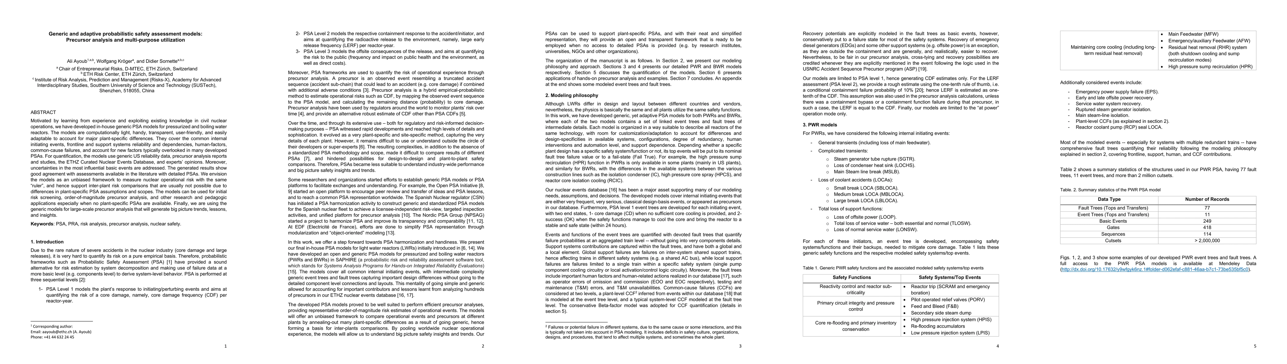 Thumbnail for Generic and adaptive probabilistic safety assessment models: Precursor
  analysis and multi-purpose utilization