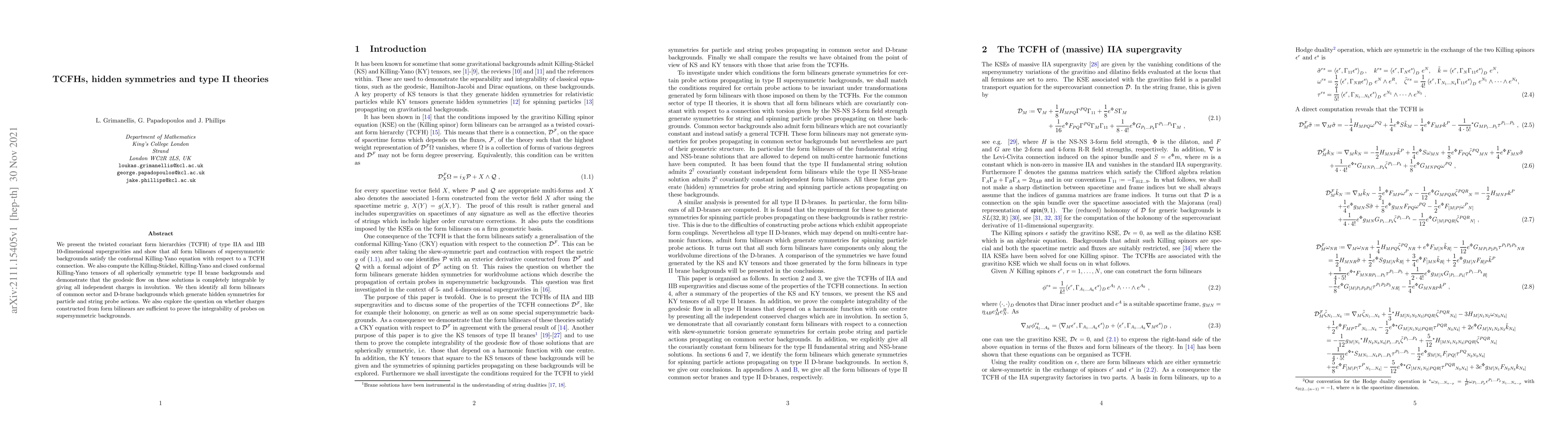 Thumbnail for TCFHs, hidden symmetries and type II theories