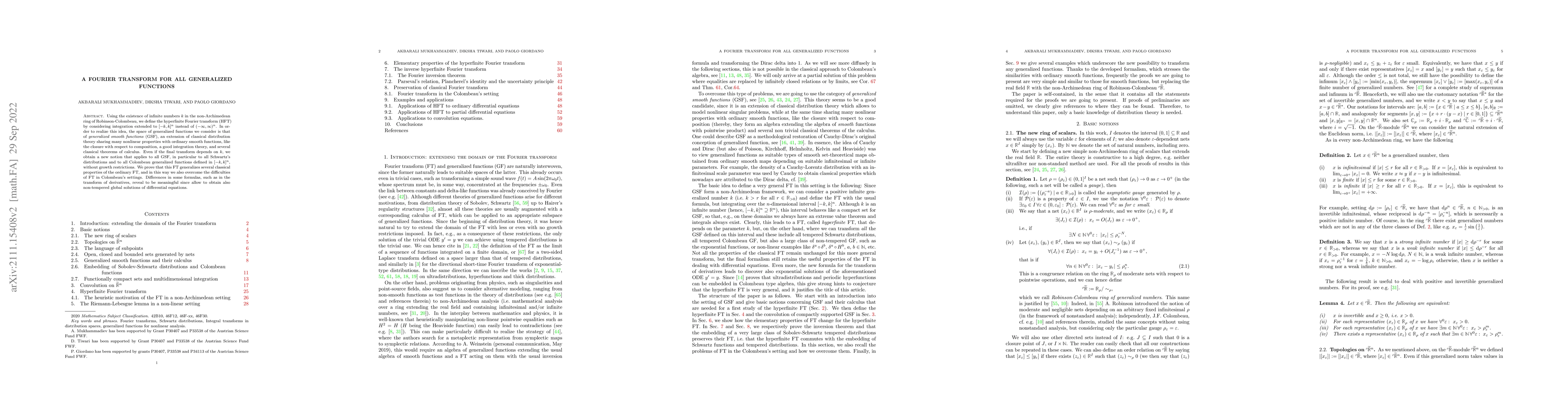 Thumbnail for A Fourier transform for all generalized functions