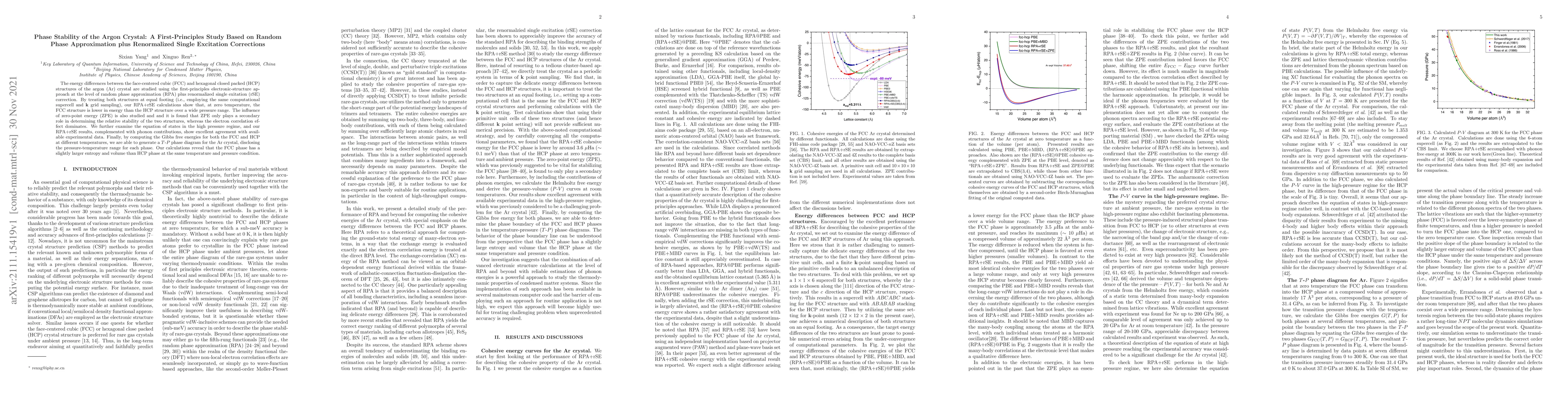 Thumbnail for Phase Stability of the Argon Crystal: A First-Principles Study Based on
  Random Phase Approximation plus Renormalized Single Excitation Corrections