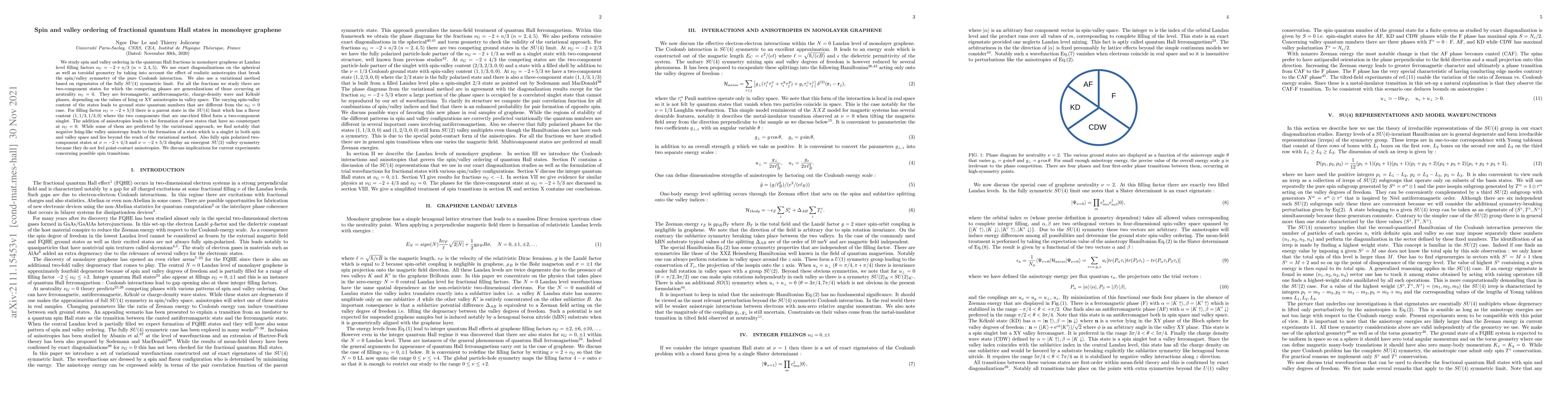 Thumbnail for Spin and valley ordering of fractional quantum Hall states in monolayer
  graphene