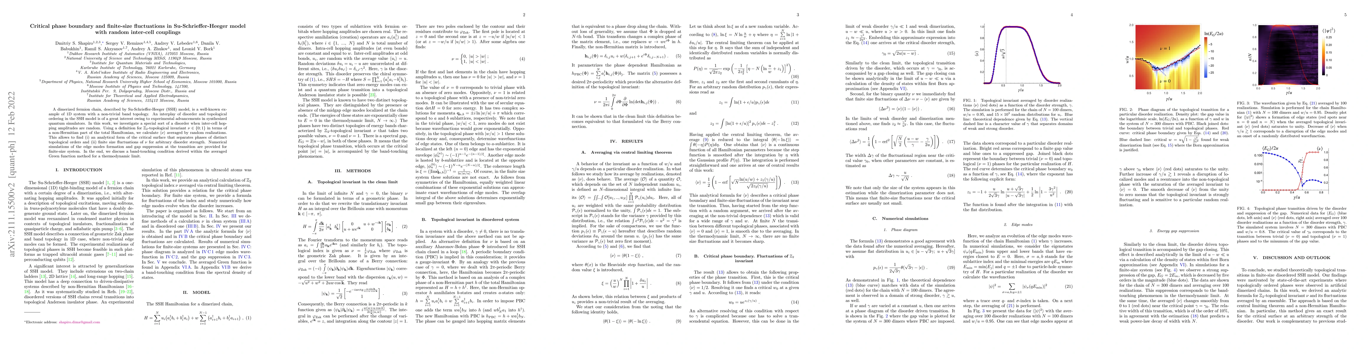 Thumbnail for Critical phase boundary and finite-size fluctuations in
  Su-Schrieffer-Heeger model with random inter-cell couplings
