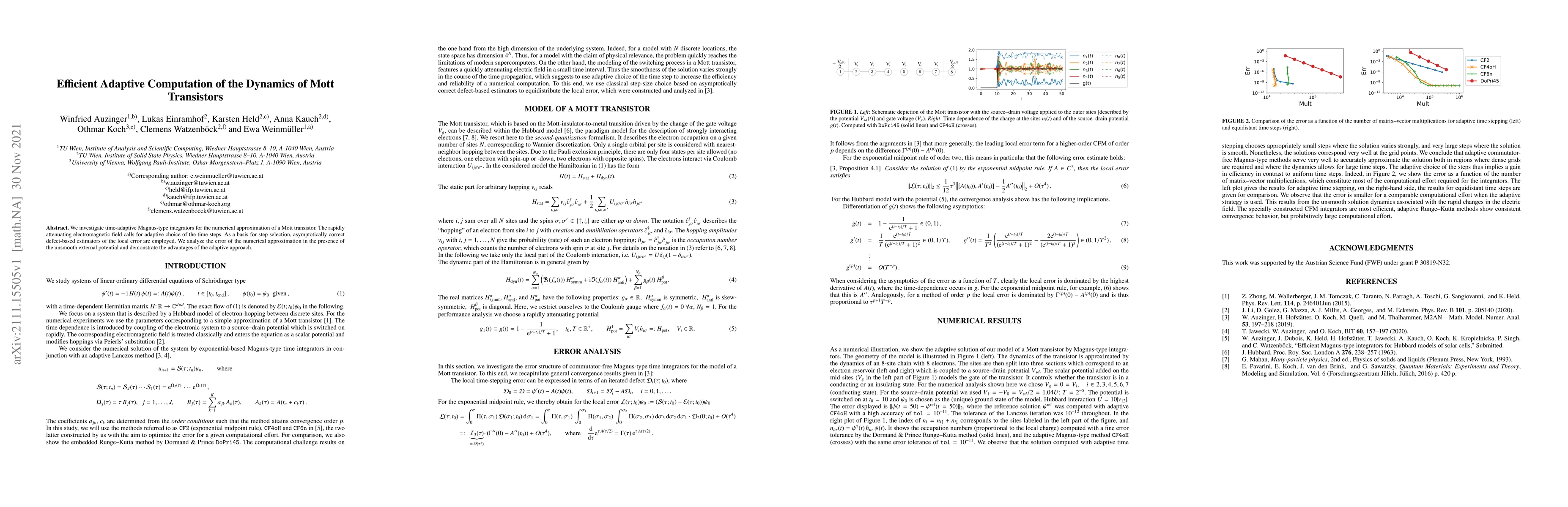 Thumbnail for Efficient Adaptive Computation of the Dynamics of Mott Transistors