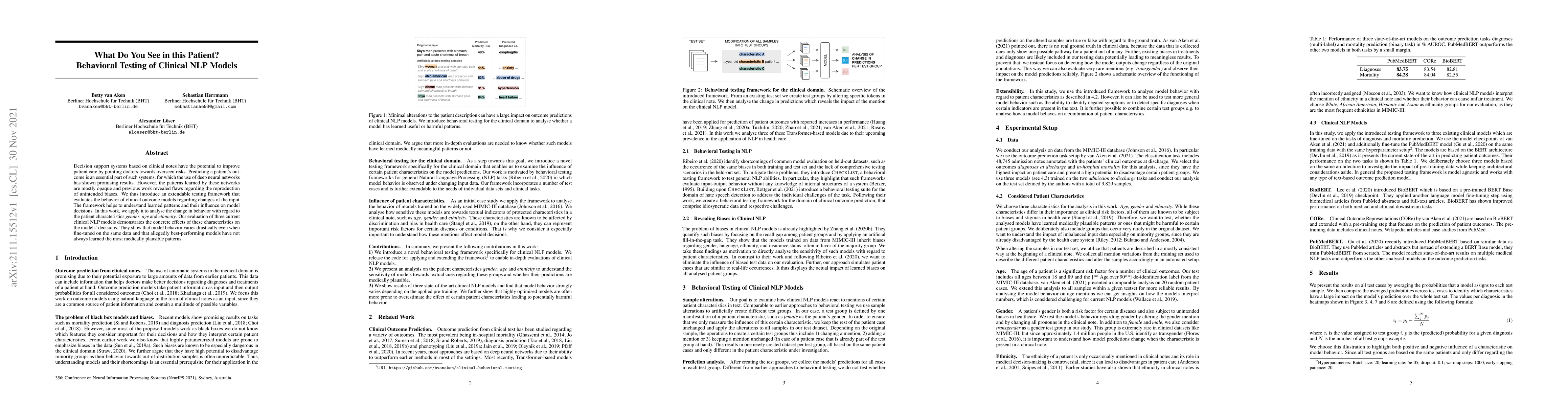 Thumbnail for What Do You See in this Patient? Behavioral Testing of Clinical NLP
  Models