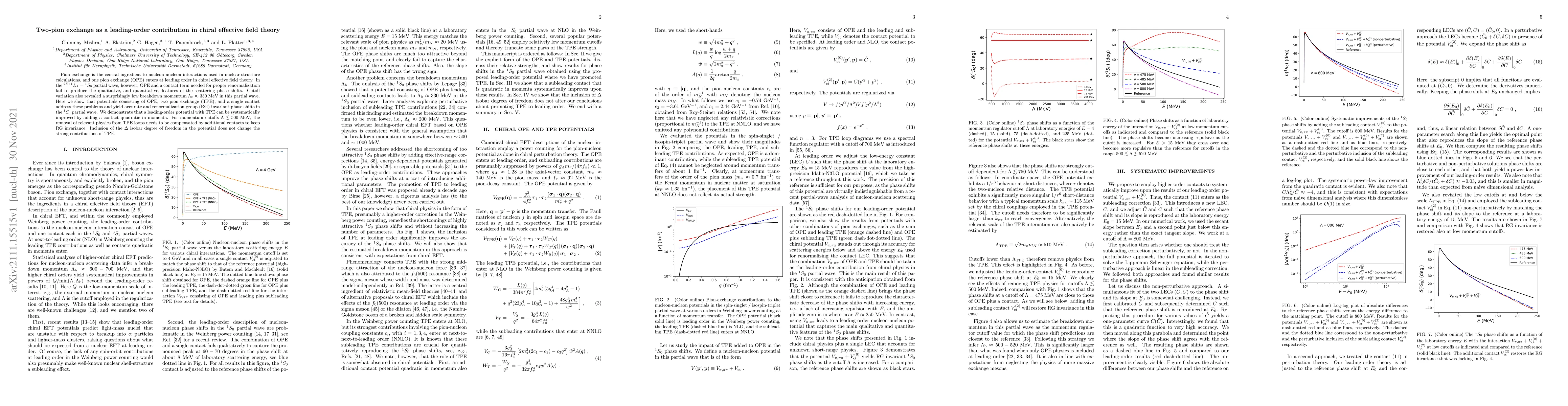 Thumbnail for Two-pion exchange as a leading-order contribution in chiral effective
  field theory
