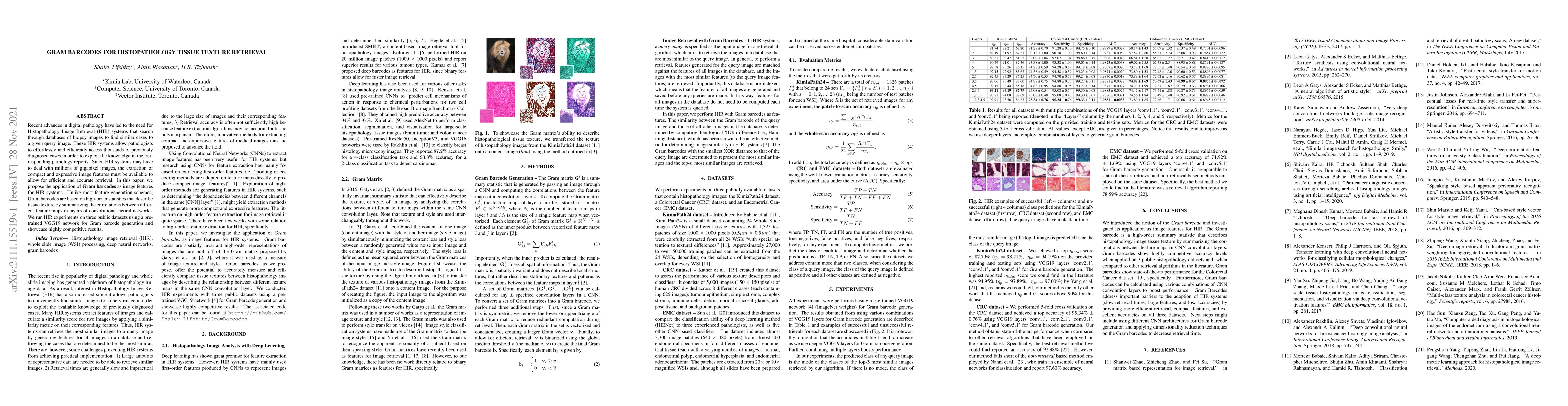 Thumbnail for Gram Barcodes for Histopathology Tissue Texture Retrieval
