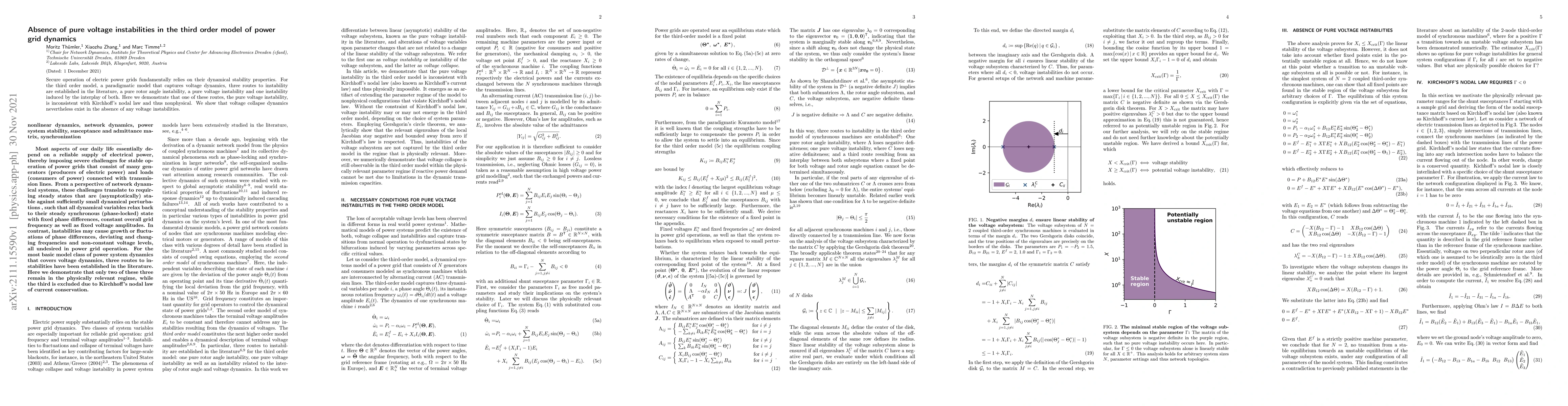 Thumbnail for Absence of pure voltage instabilities in the third order model of power
  grid dynamics