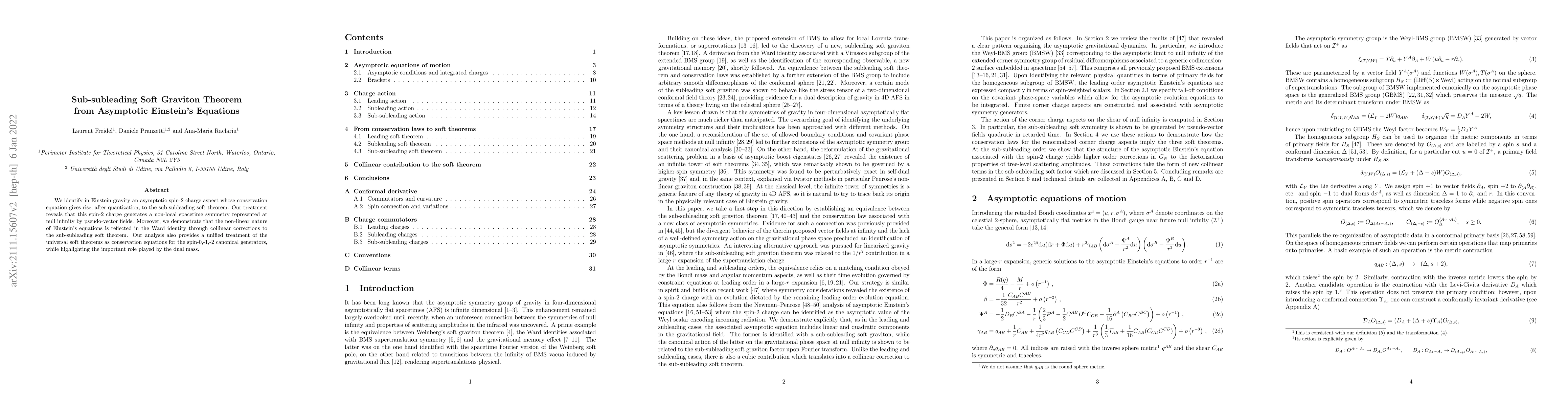 Thumbnail for Sub-subleading Soft Graviton Theorem from Asymptotic Einstein's
  Equations