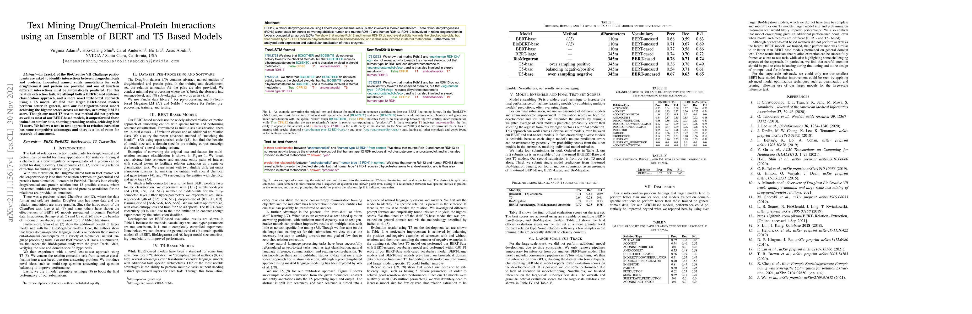Thumbnail for Text Mining Drug/Chemical-Protein Interactions using an Ensemble of BERT
  and T5 Based Models