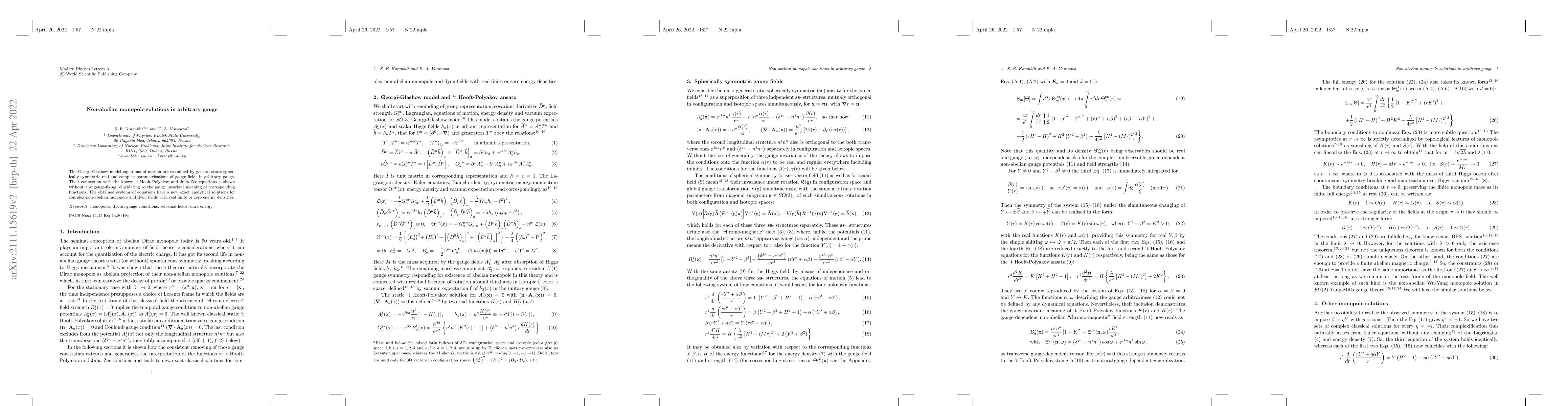 Thumbnail for Non-abelian monopole solutions in arbitrary gauge