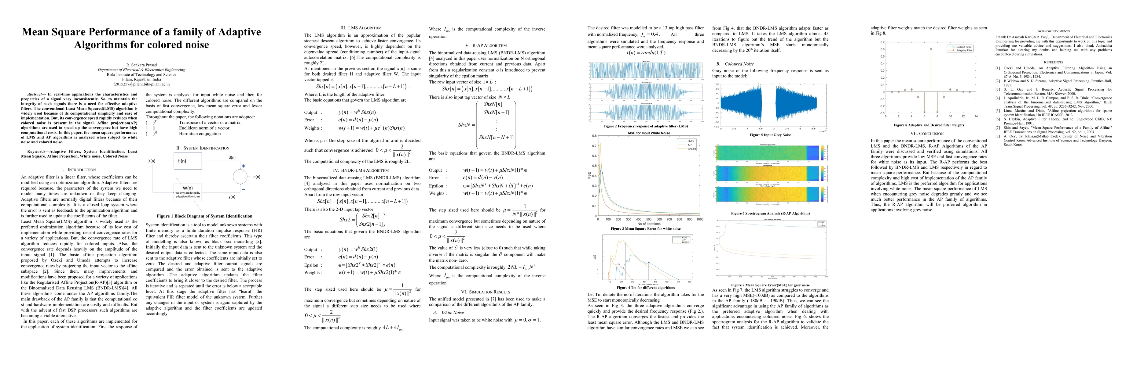 Thumbnail for Mean Square Performance of a family of Adaptive Algorithms for colored
  noise