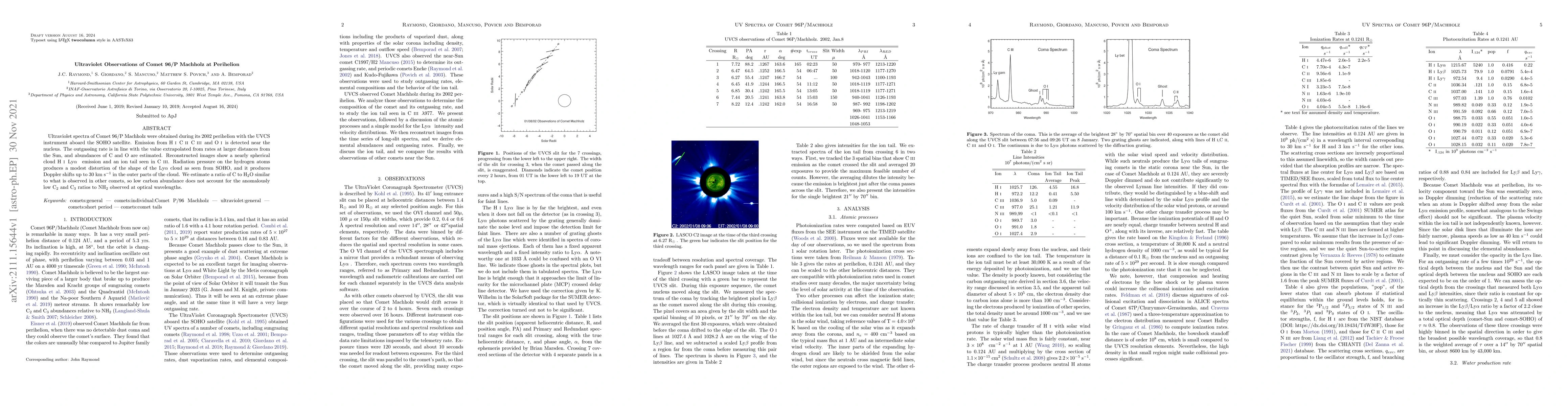 Thumbnail for Ultraviolet Observations of Comet 96/P Machholz at Perihelion