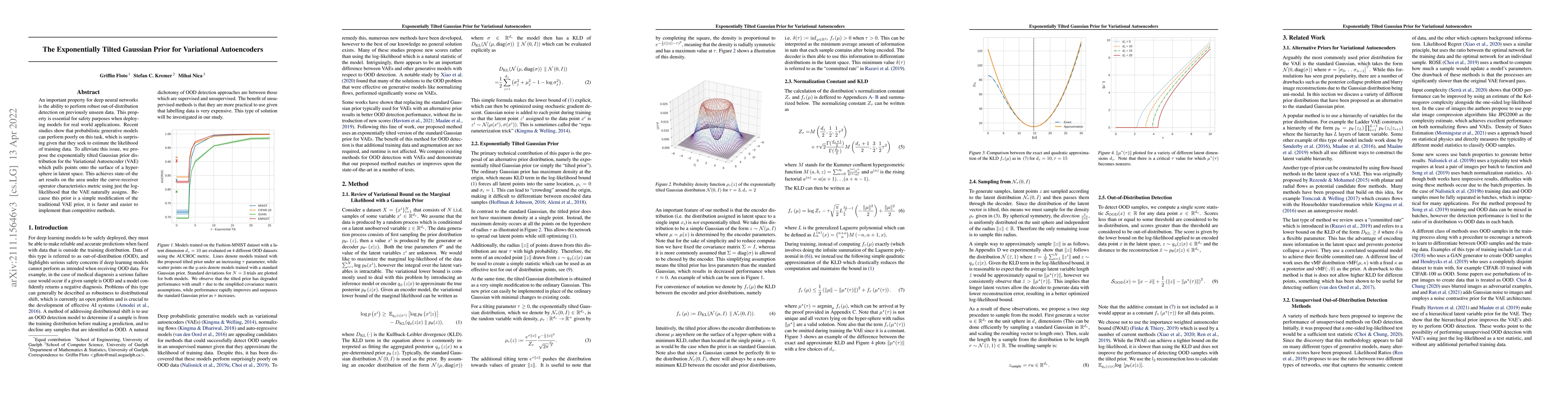 Thumbnail for The Exponentially Tilted Gaussian Prior for Variational Autoencoders