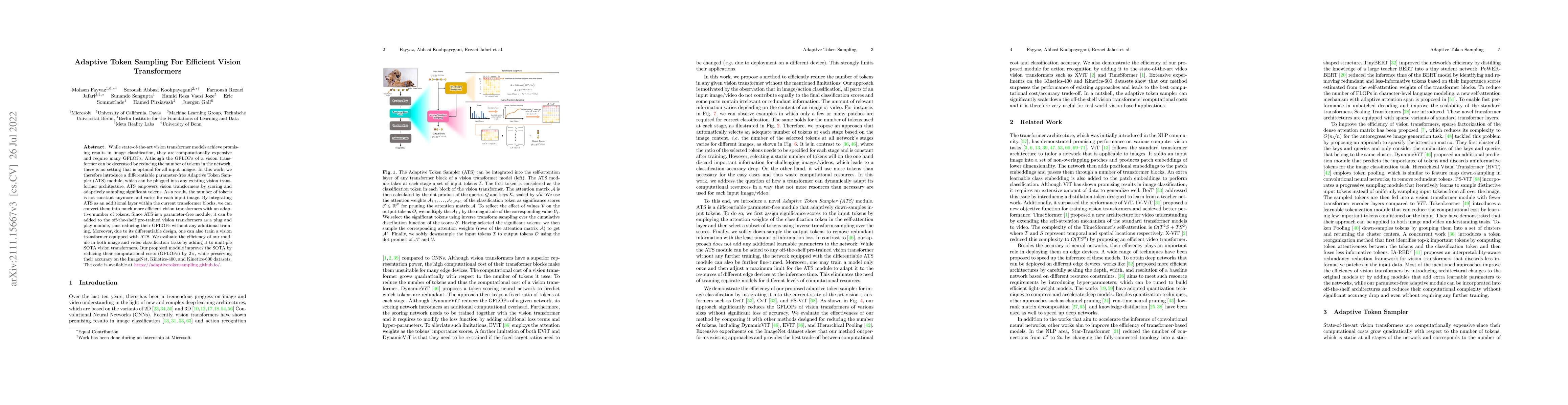 Thumbnail for Adaptive Token Sampling For Efficient Vision Transformers