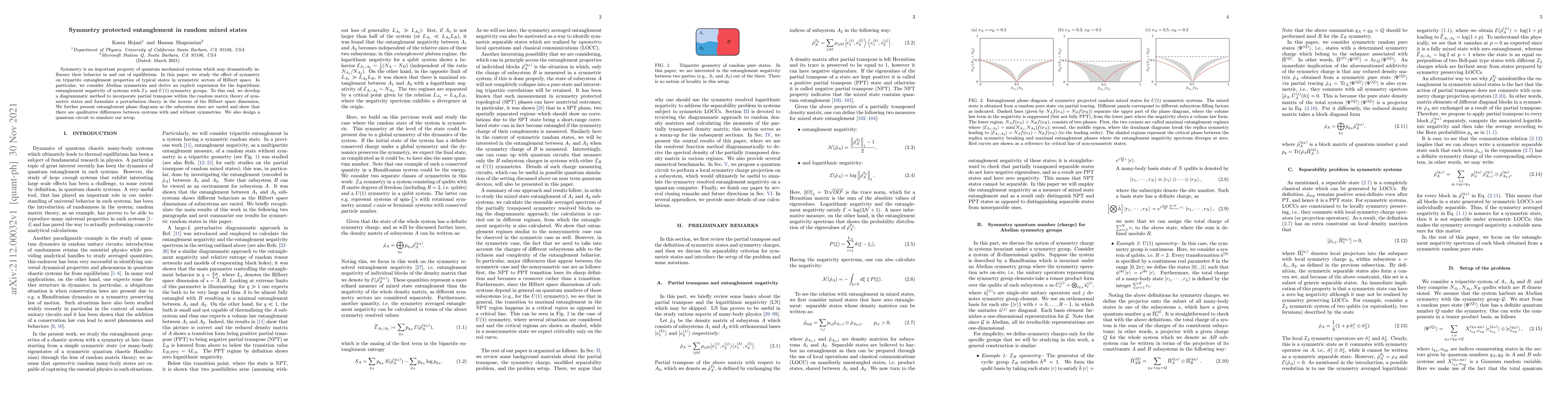 Thumbnail for Symmetry protected entanglement in random mixed states