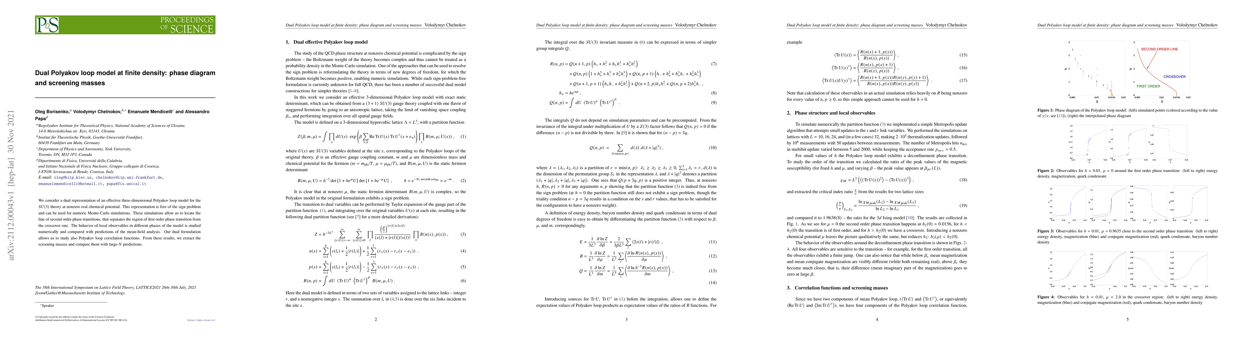 Thumbnail for Dual Polyakov loop model at finite density: phase diagram and screening
  masses