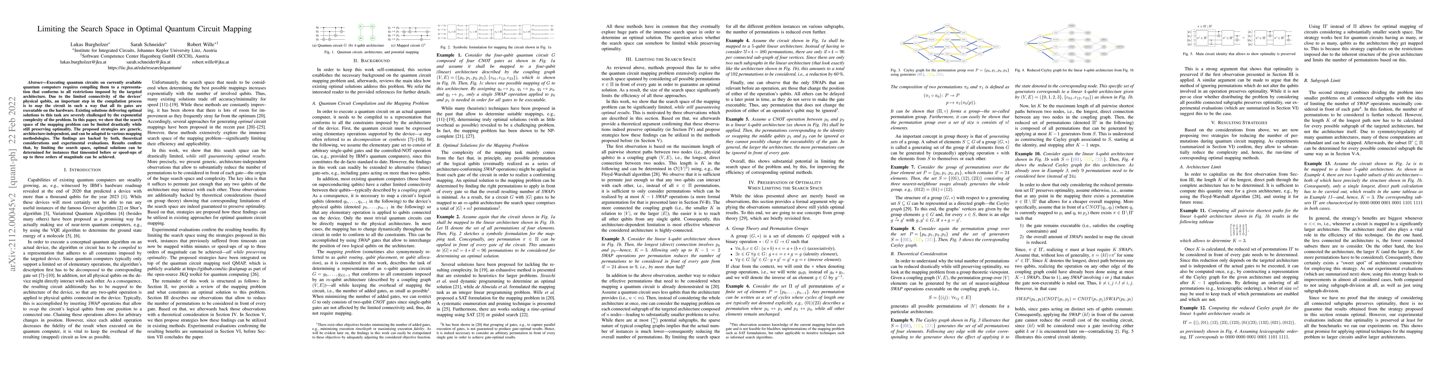 Thumbnail for Limiting the Search Space in Optimal Quantum Circuit Mapping