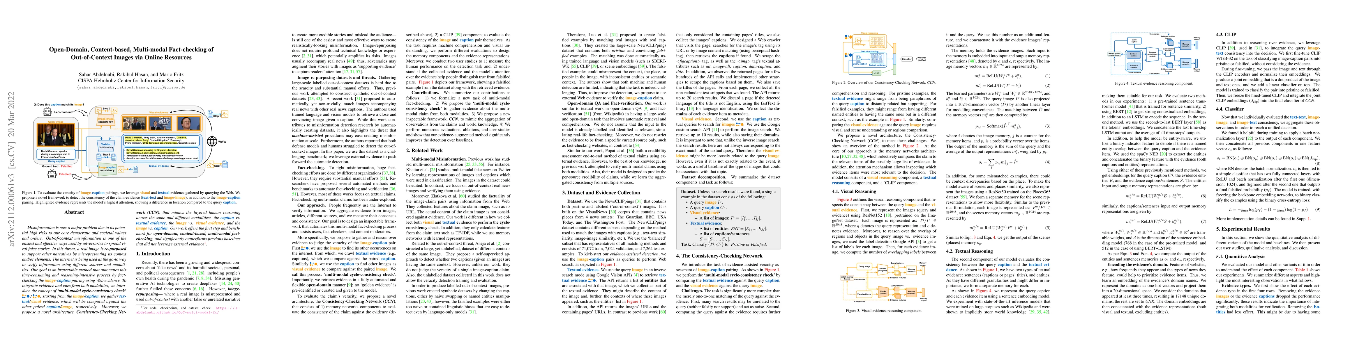 Thumbnail for Open-Domain, Content-based, Multi-modal Fact-checking of Out-of-Context
  Images via Online Resources
