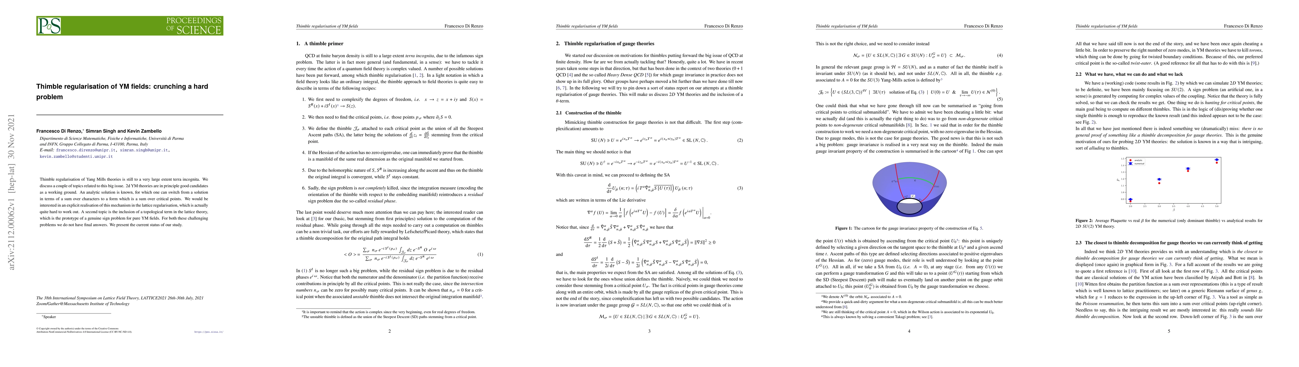 Thumbnail for Thimble regularisation of YM fields: crunching a hard problem