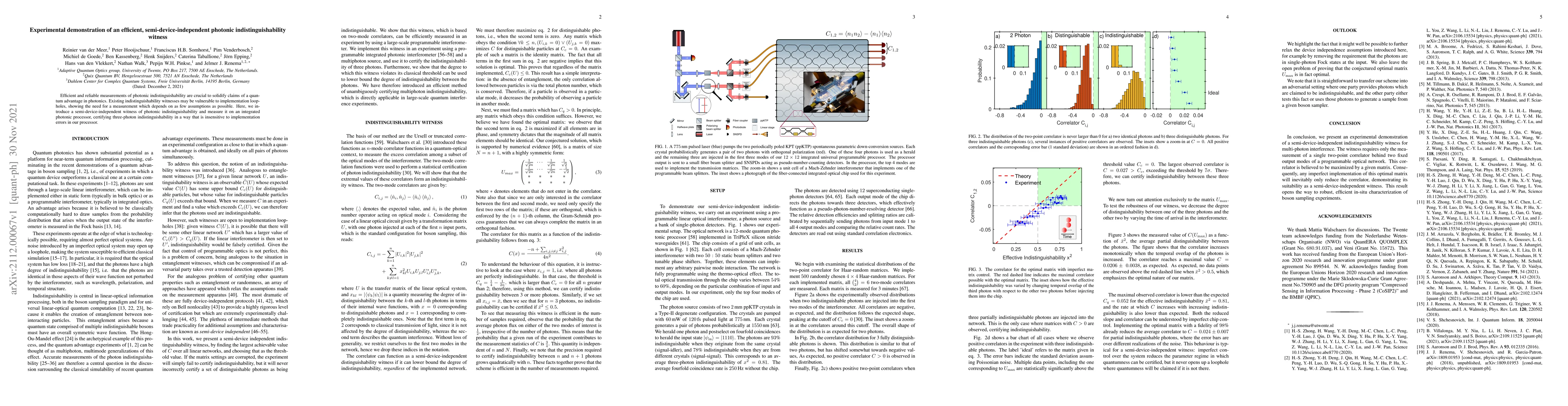 Thumbnail for Experimental demonstration of an efficient, semi-device-independent
  photonic indistinguishability witness
