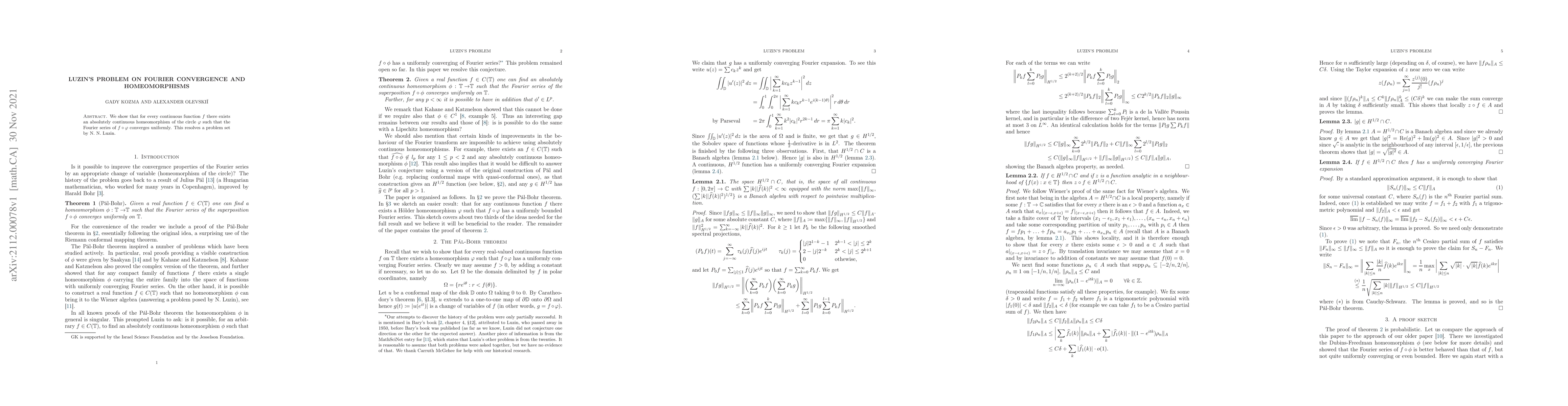 Thumbnail for Luzin's problem on Fourier convergence and homeomorphisms