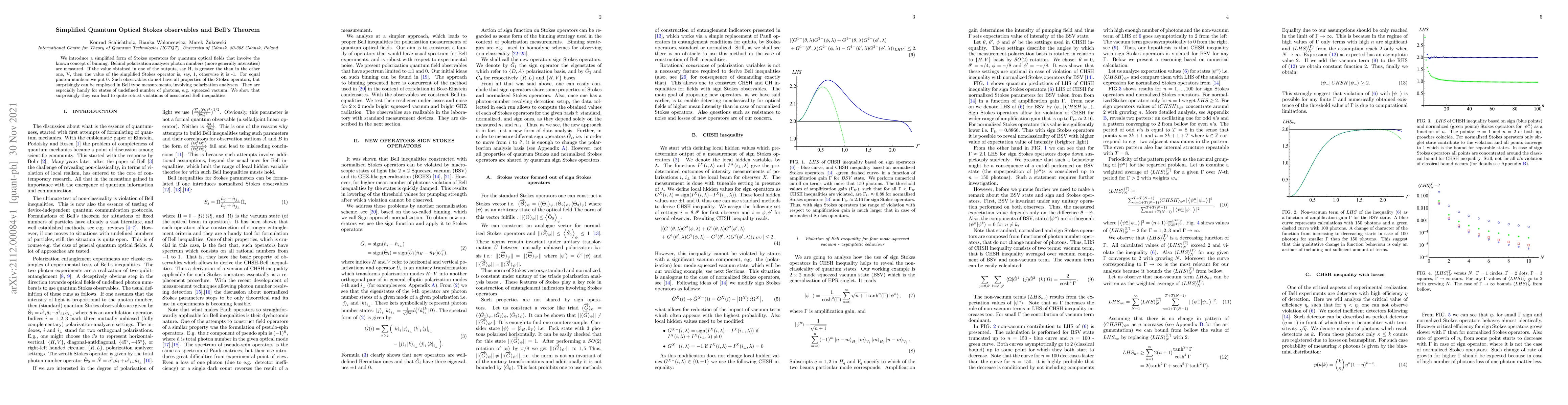 Thumbnail for Simplified Quantum Optical Stokes observables and Bell's Theorem