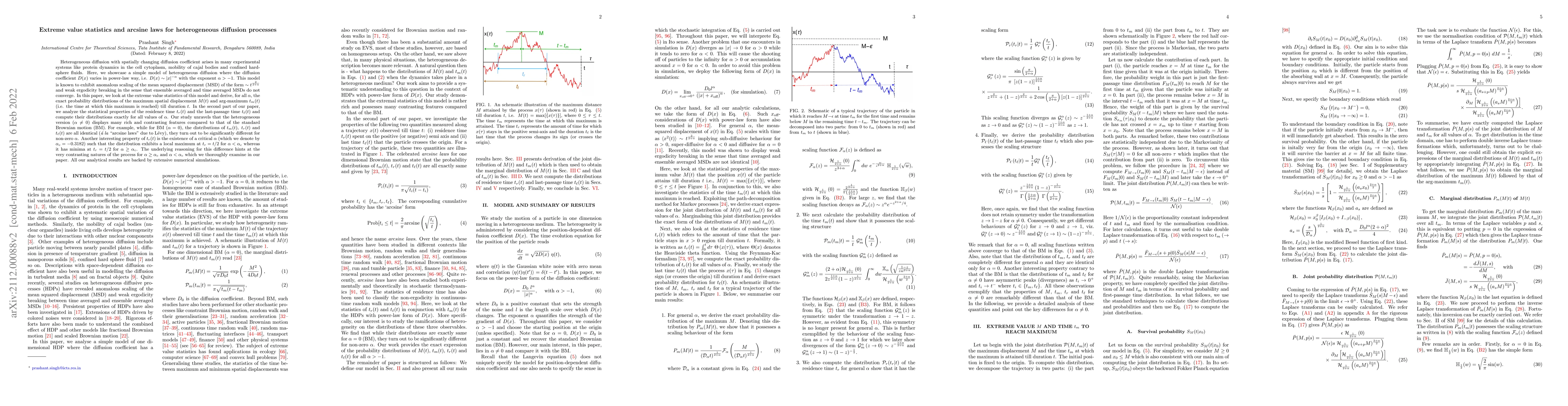 Thumbnail for Extreme value statistics and arcsine laws for heterogeneous diffusion
  processes
