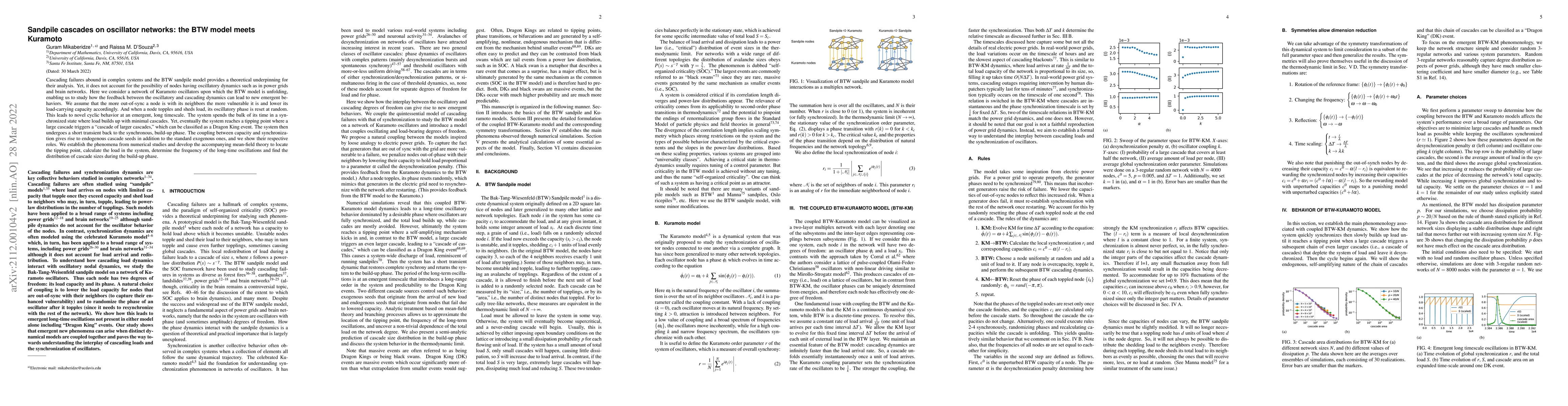 Thumbnail for Sandpile cascades on oscillator networks: the BTW model meets Kuramoto