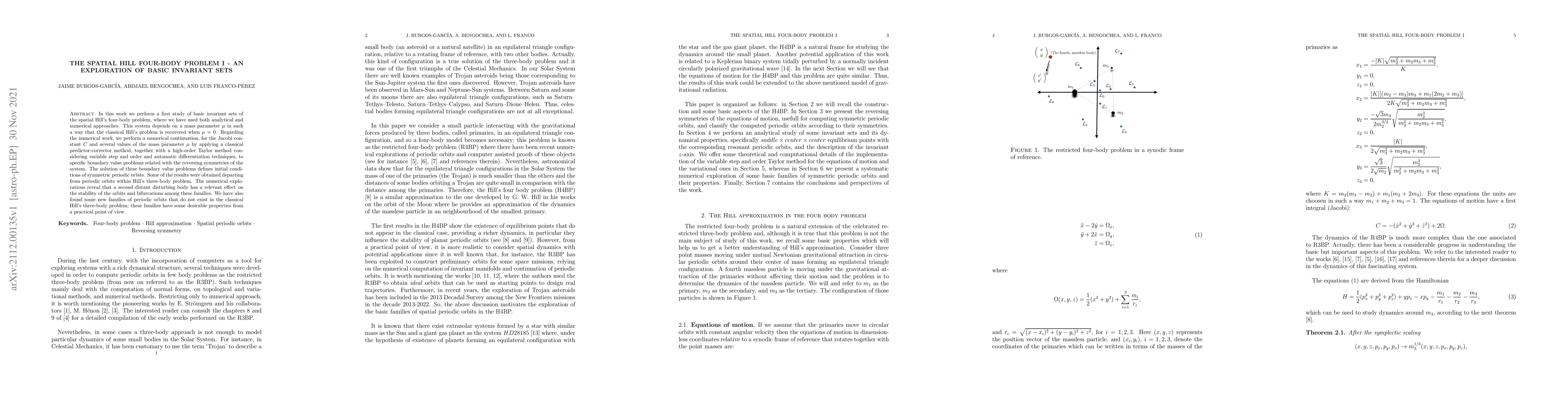 Thumbnail for The spatial Hill four-body problem I -- An exploration of basic
  invariant sets