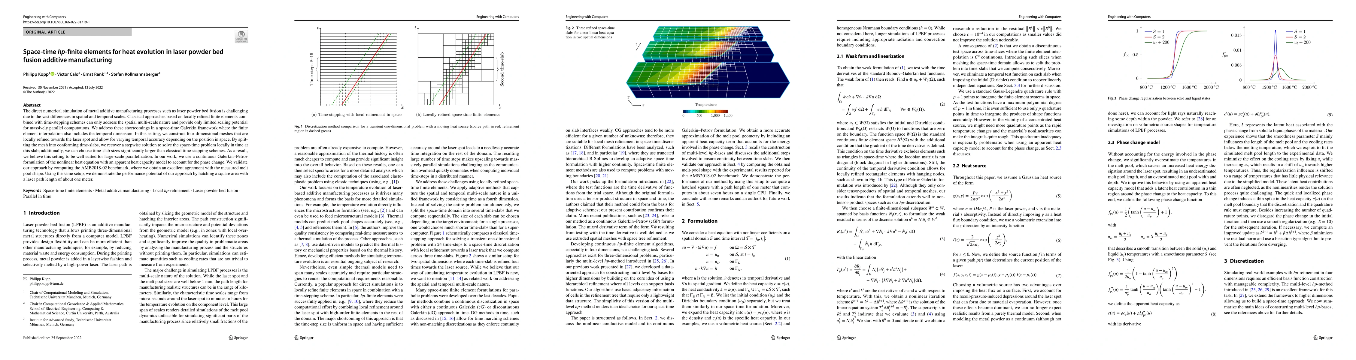 Thumbnail for Space-time hp finite elements for heat evolution in laser-based additive
  manufacturing