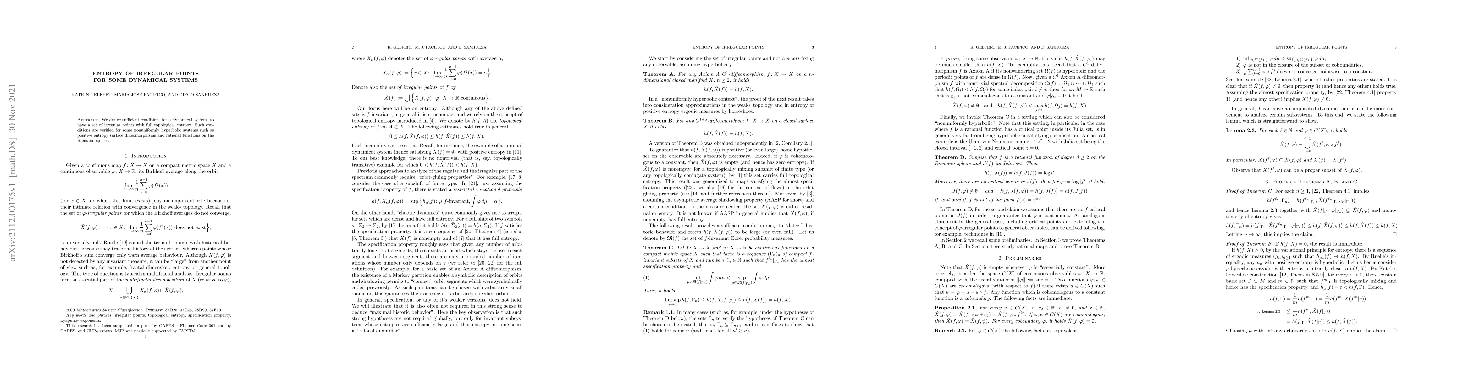 Thumbnail for Entropy of irregular points for some dynamical systems