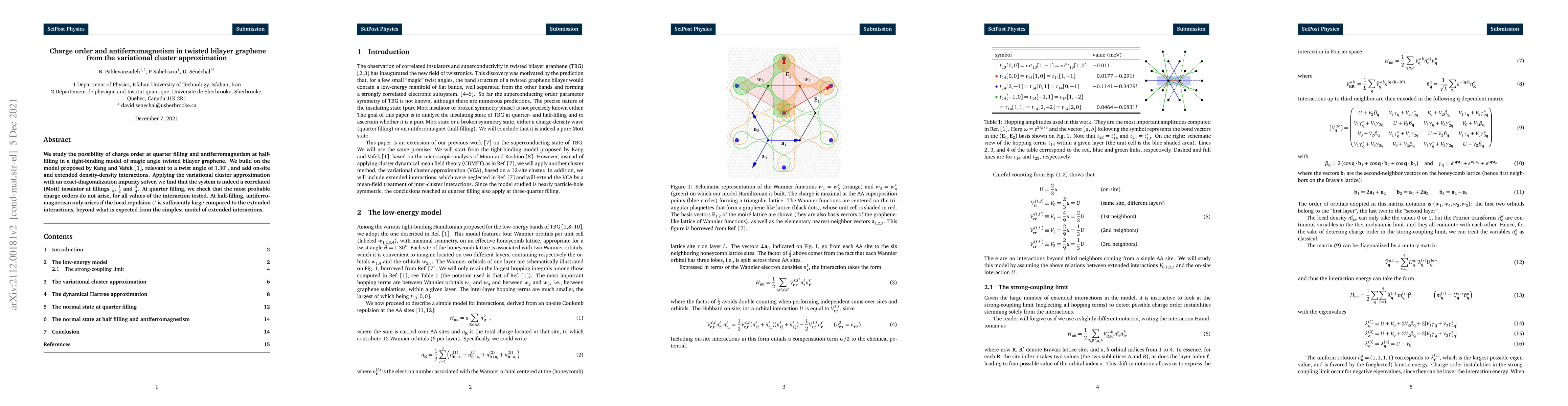 Thumbnail for Charge order and antiferromagnetism in twisted bilayer graphene from the
  variational cluster approximation