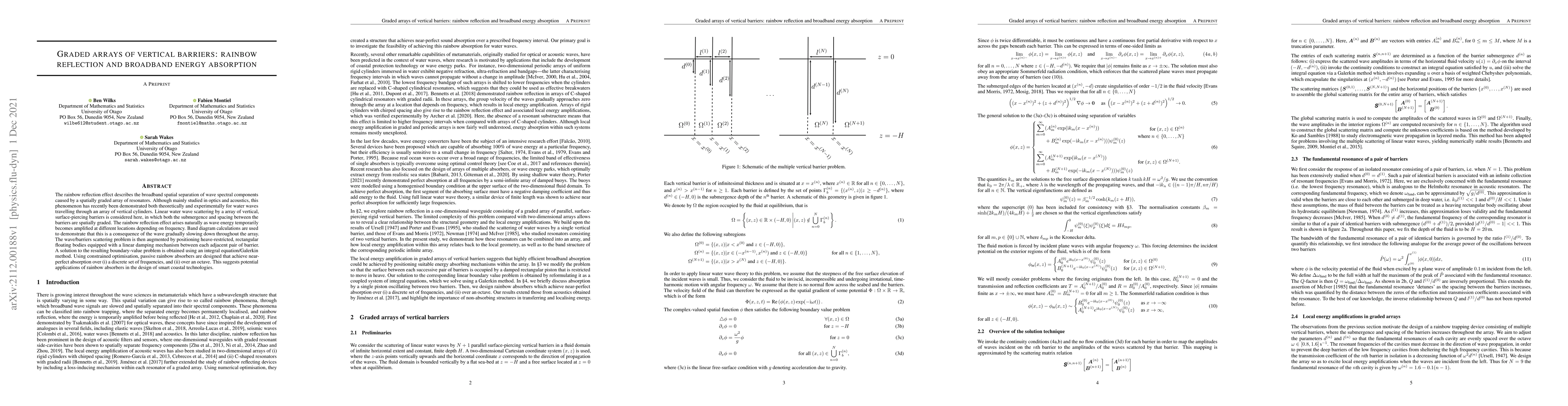 Thumbnail for Graded arrays of vertical barriers: rainbow reflection and broadband
  energy absorption