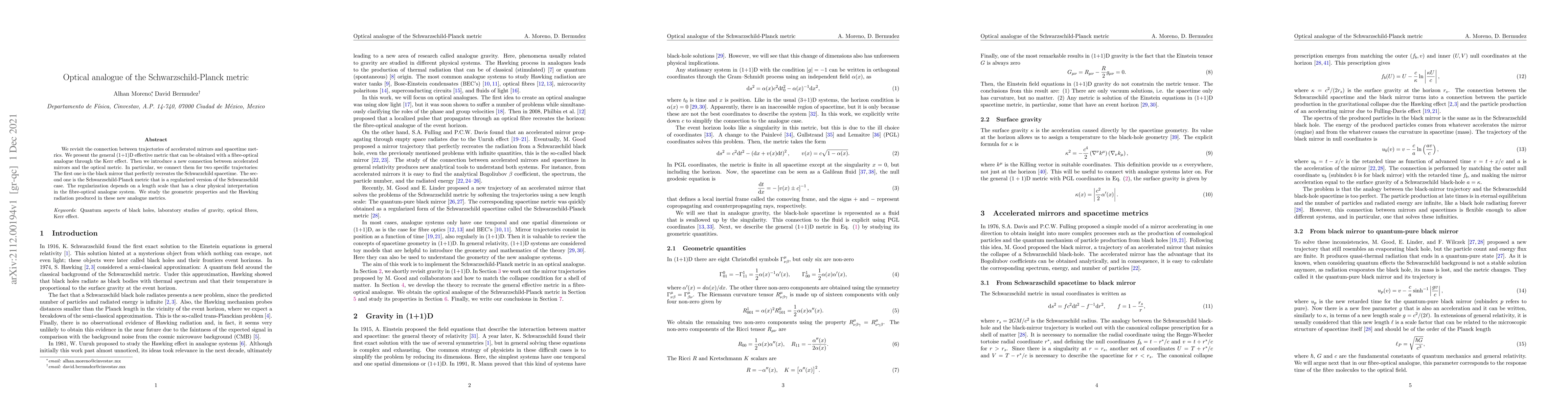 Thumbnail for Optical analogue of the Schwarzschild-Planck metric