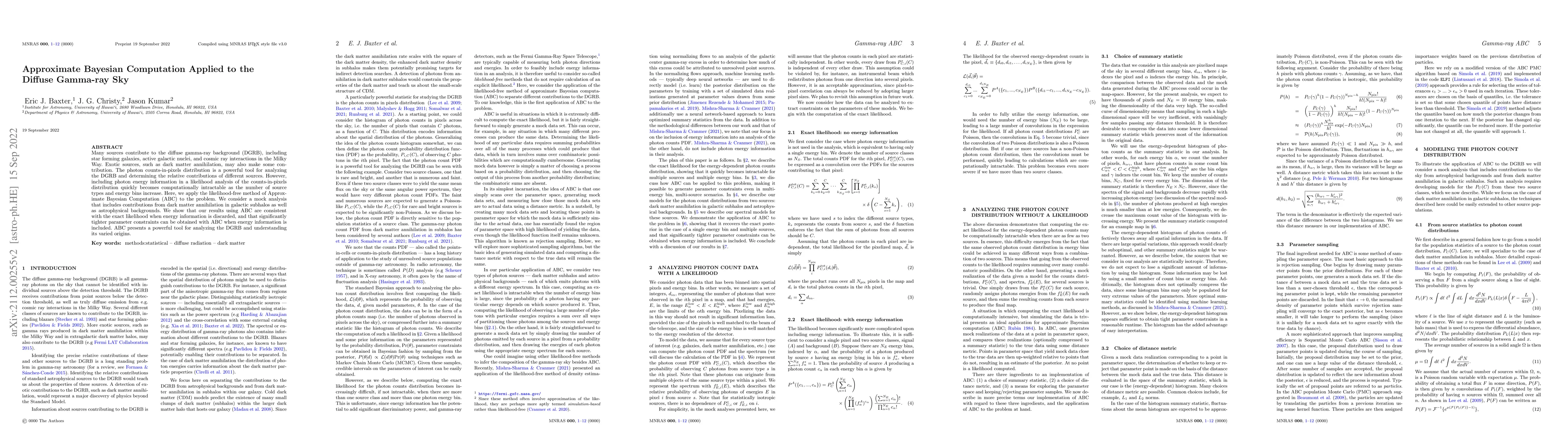 Thumbnail for Approximate Bayesian Computation Applied to the Diffuse Gamma-ray Sky