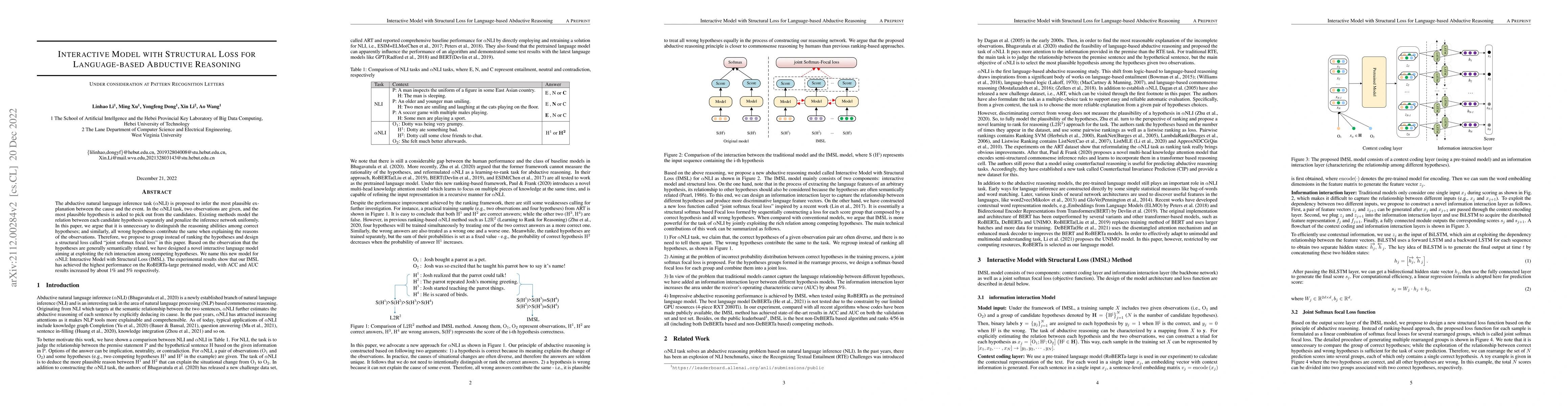 Thumbnail for Interactive Model with Structural Loss for Language-based Abductive
  Reasoning