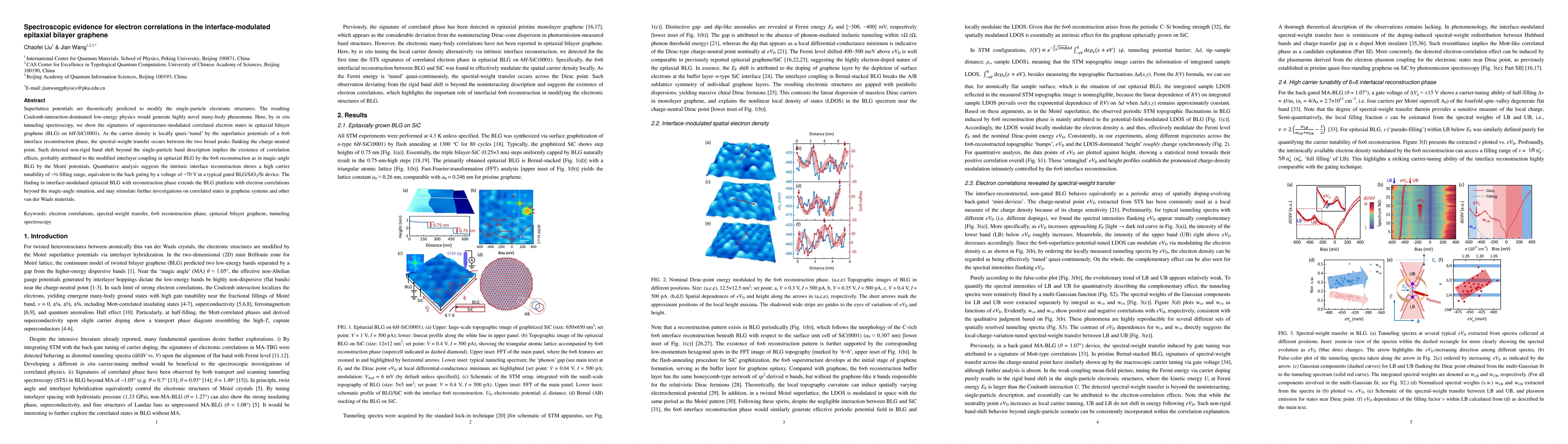 Thumbnail for Spectroscopic evidence for electron correlations in the
  interface-modulated epitaxial bilayer graphene