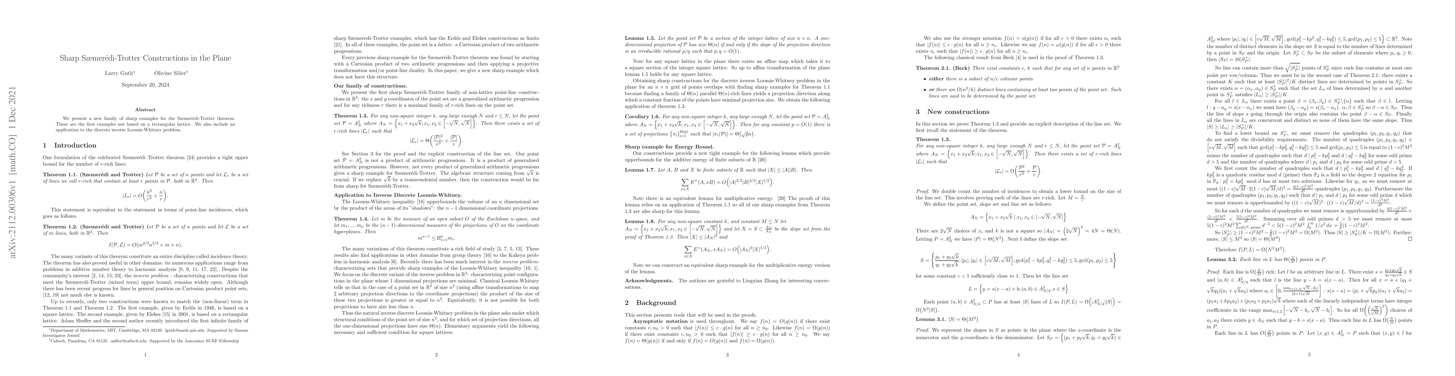 Thumbnail for Sharp Szemer\'edi-Trotter Constructions in the Plane